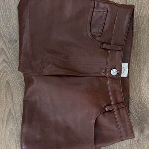 Aritiza Wilfred brown leather pants